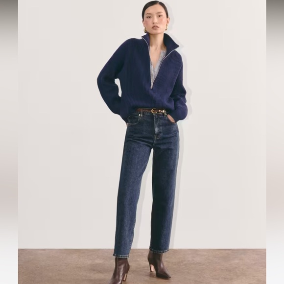 Everlane Denim - Everlane The Way High 99% Cotton Dark Wash Jean